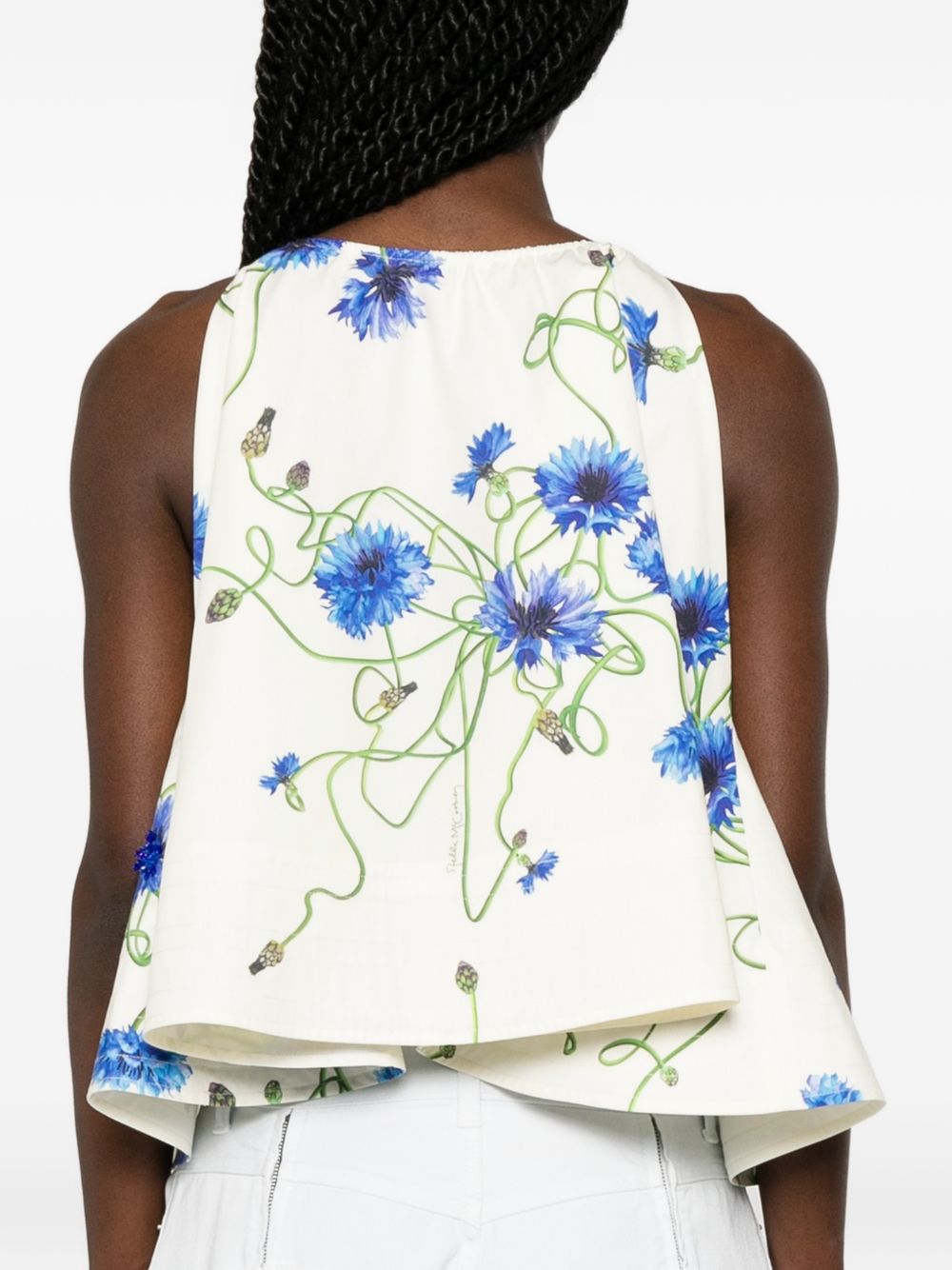 Stella McCartney Embroidered cotton top WHITE