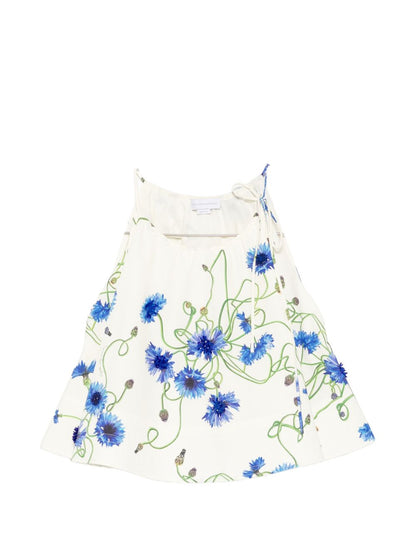 Stella McCartney Embroidered cotton top WHITE