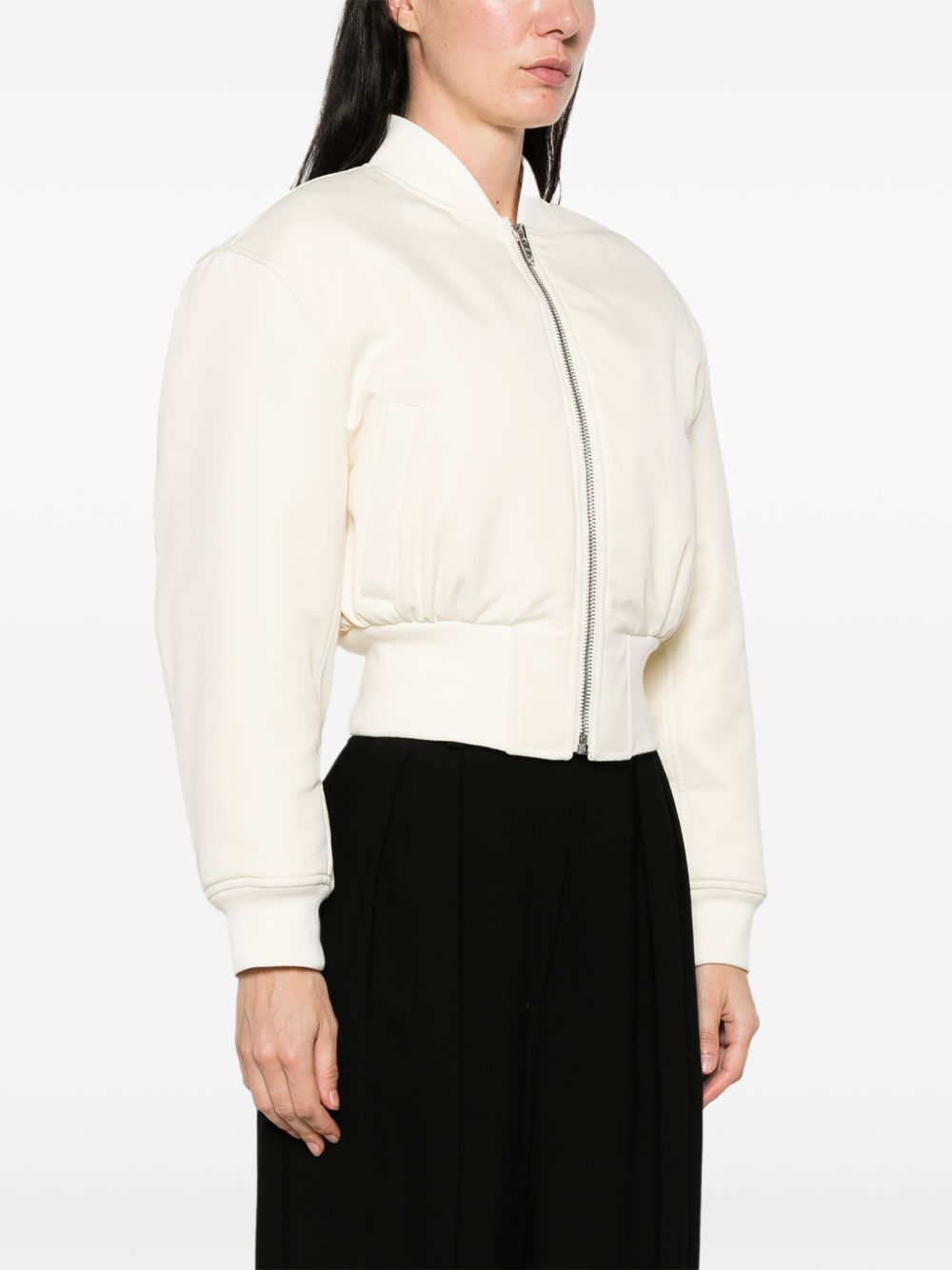 Balenciaga Cropped bomber jacket Ivory