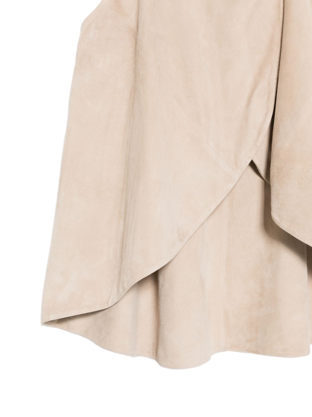 Emporio Armani Goat Leather Suede Sleeveless Top BEIGE