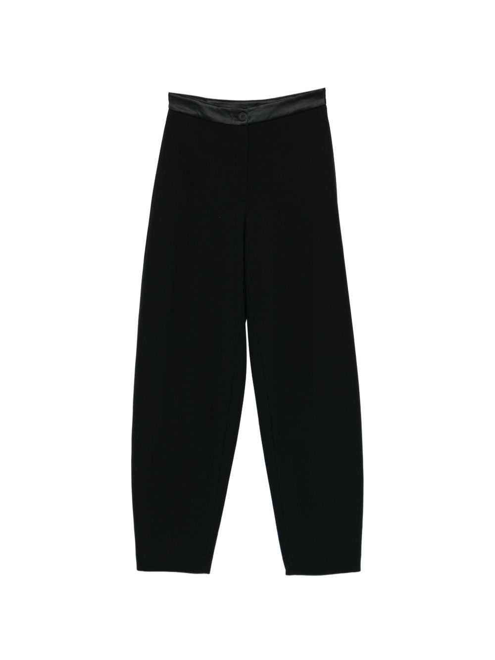 Emporio Armani Satin-Finish Tapered Trousers BLACK