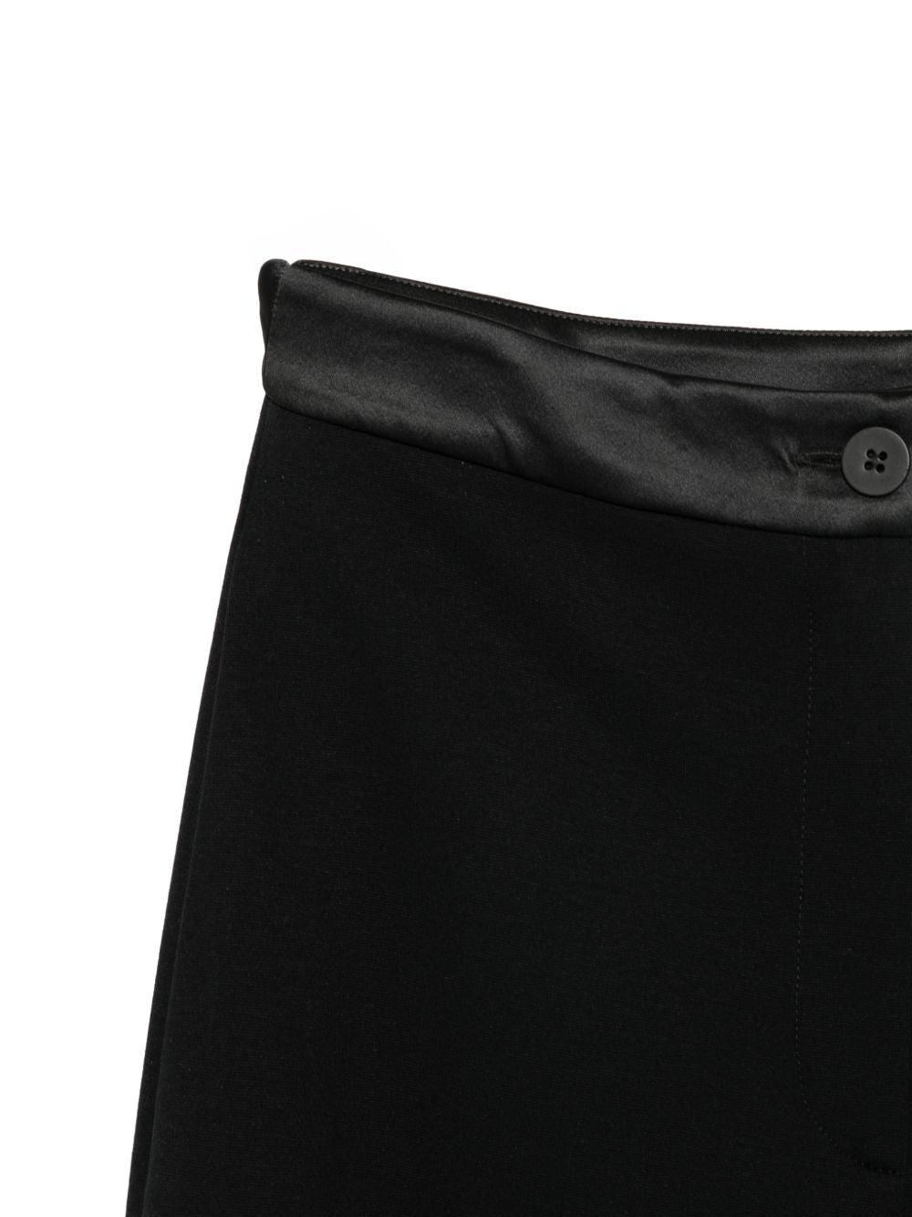 Emporio Armani Satin-Finish Tapered Trousers BLACK