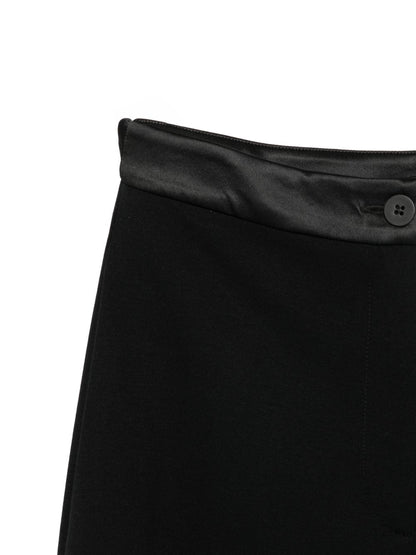 Emporio Armani Satin-Finish Tapered Trousers BLACK