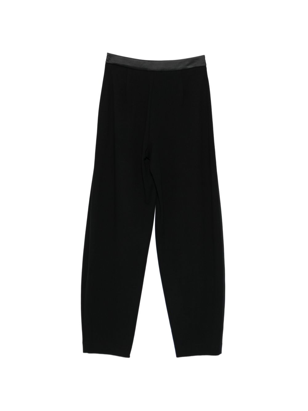 Emporio Armani Satin-Finish Tapered Trousers BLACK