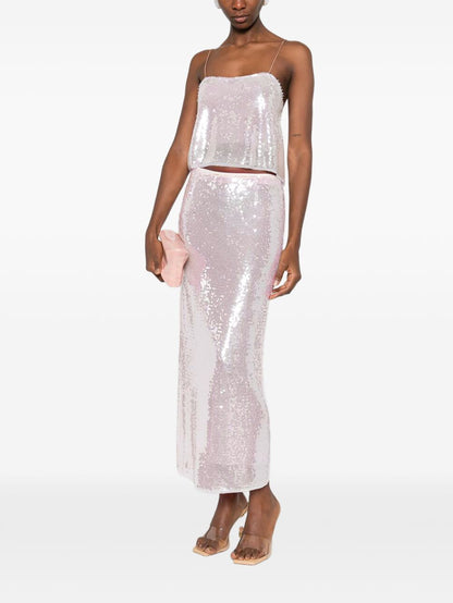 Forte Forte Sequined Long Skirt PINK