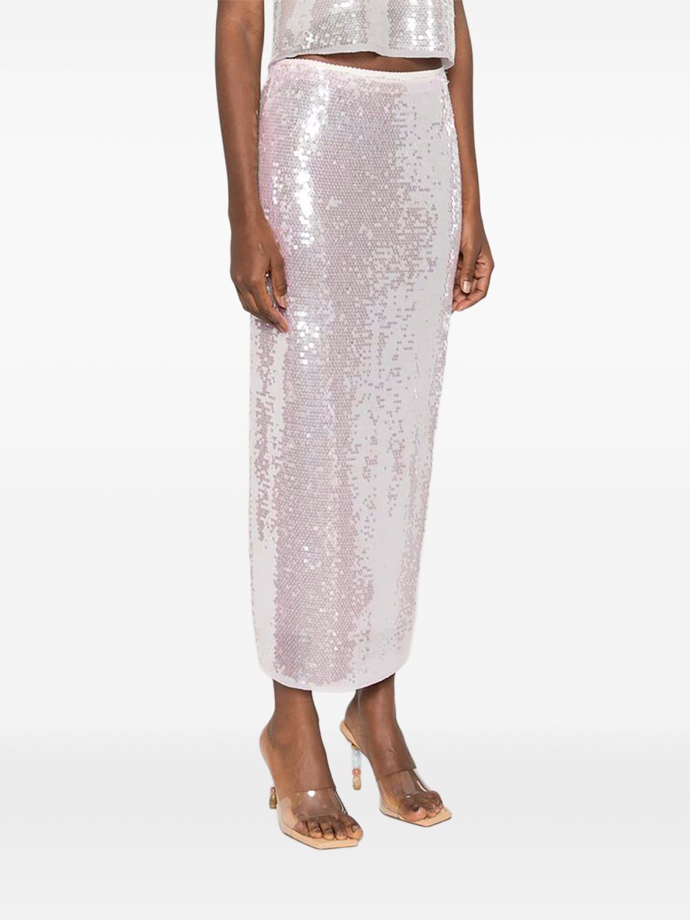 Forte Forte Sequined Long Skirt PINK