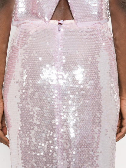 Forte Forte Sequined Long Skirt PINK