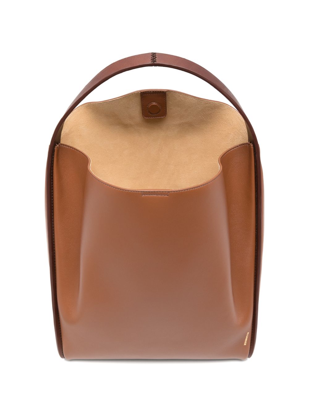 Jil Sander Pivot Leather Tote Brown