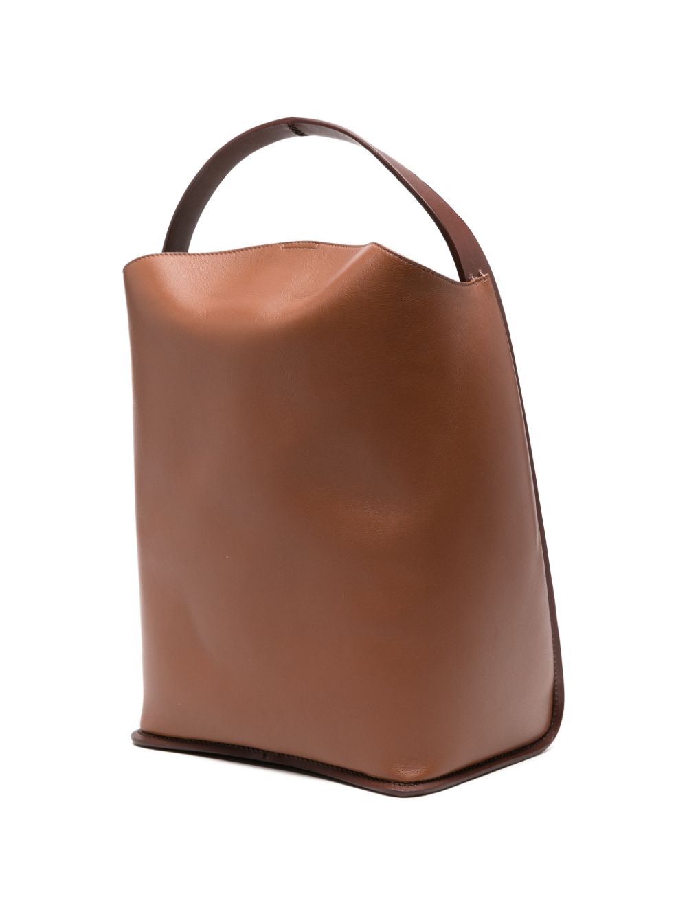 Jil Sander Pivot Leather Tote Brown
