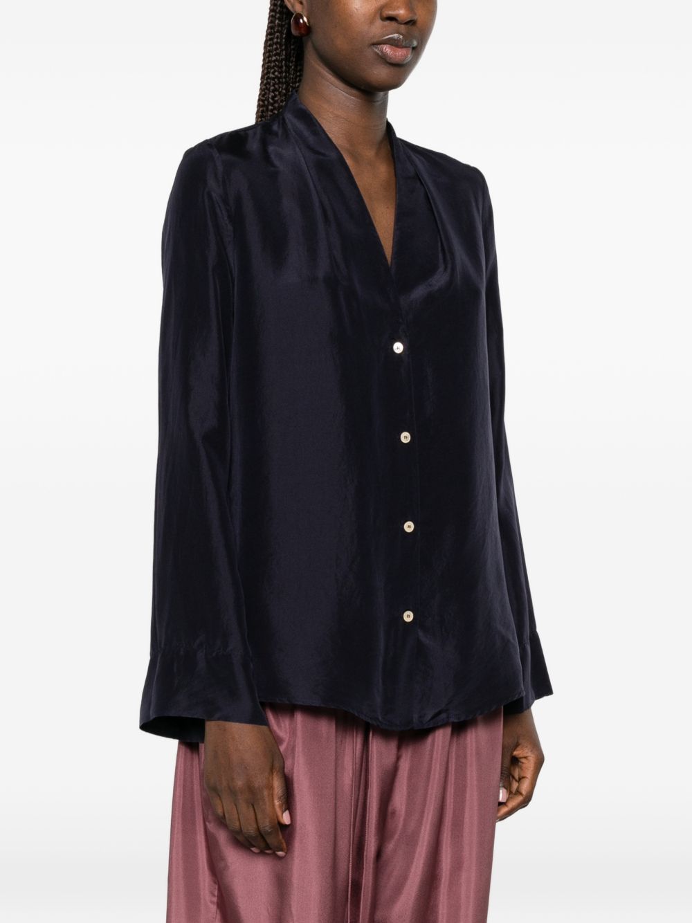 Forte Forte Silk Shirt NAVY