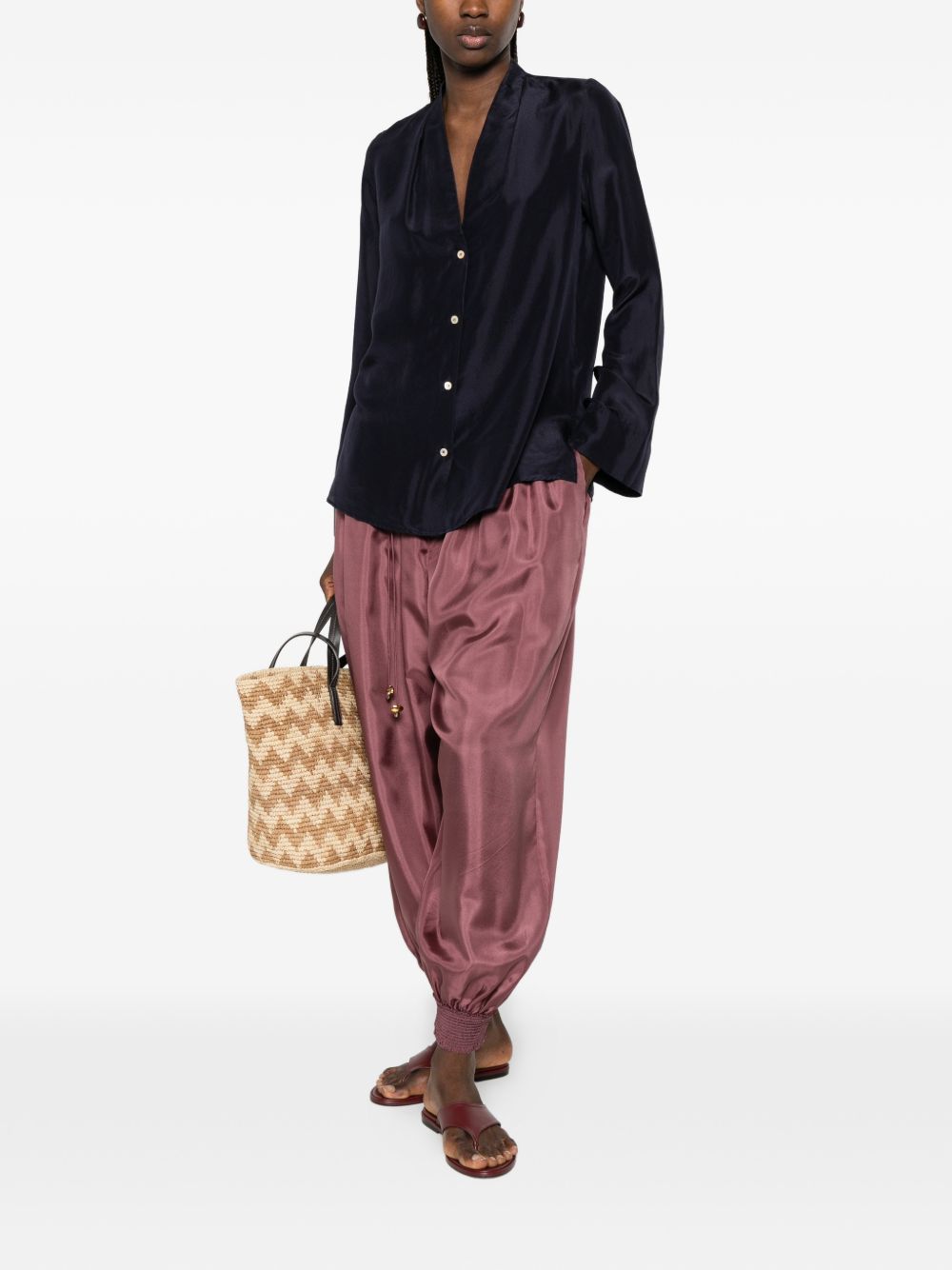 Forte Forte Silk Shirt NAVY
