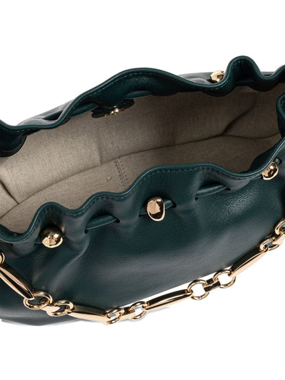Zimmermann Ruched Chain Shoulder Bag GREEN