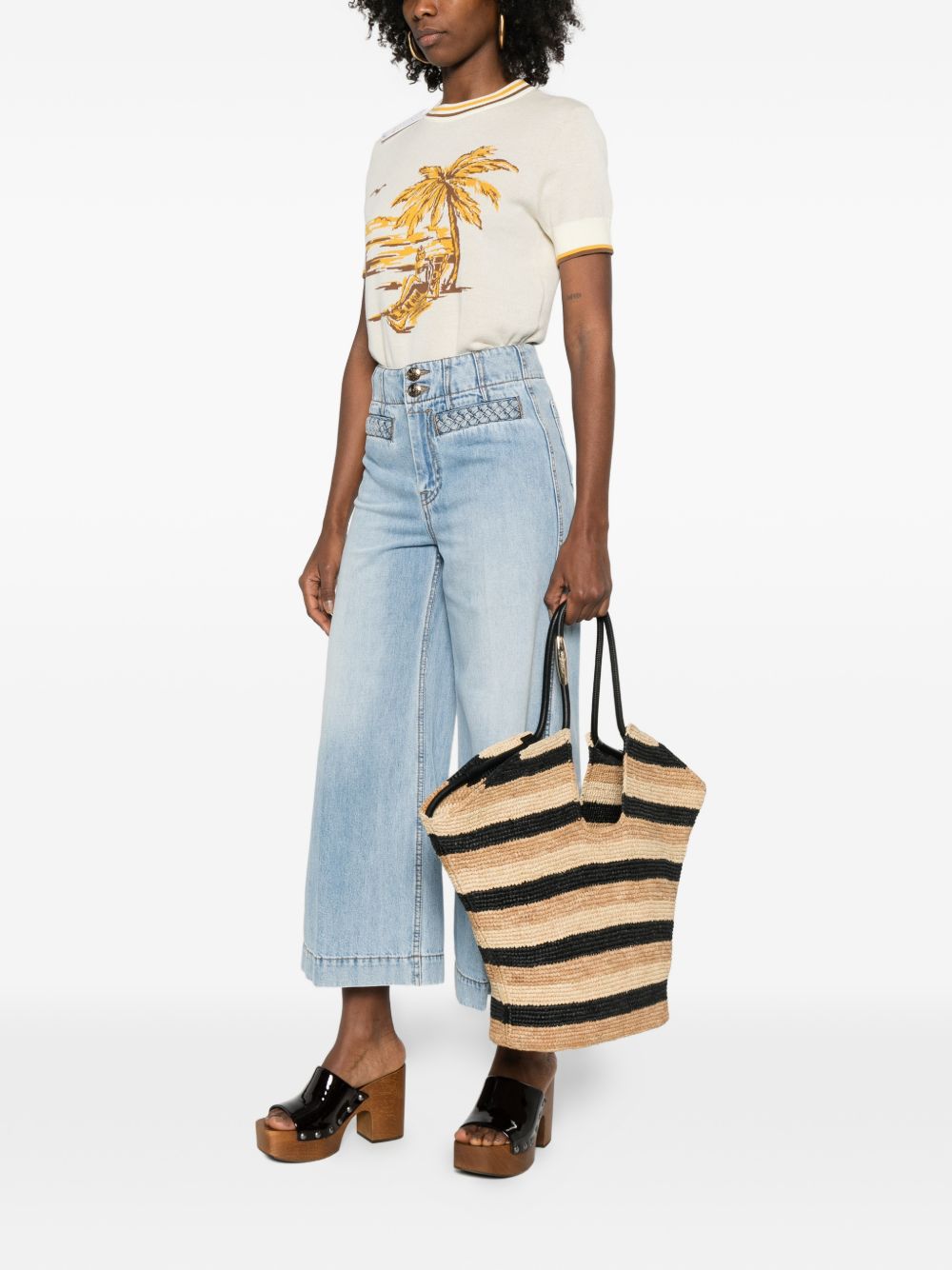 Zimmermann Striped Shoulder Bag BLACK