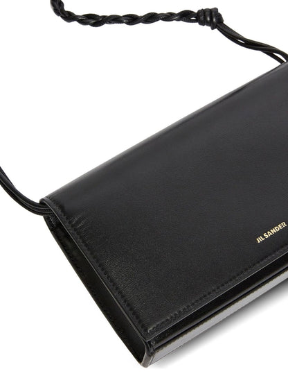 Jil Sander Folded Leather Clutch BLACK
