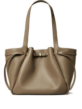 Tory Burch Pebbled Leather Top Handle Bag Gray
