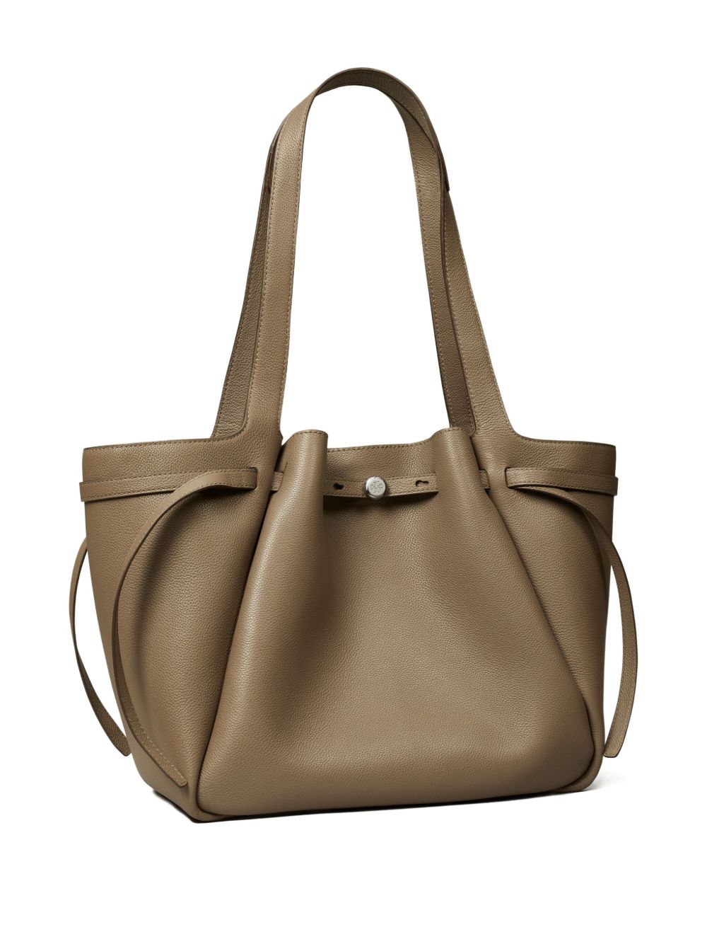Tory Burch Pebbled Leather Top Handle Bag Gray