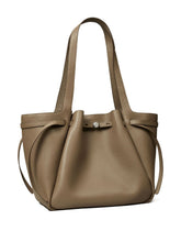 Tory Burch Pebbled Leather Top Handle Bag Gray