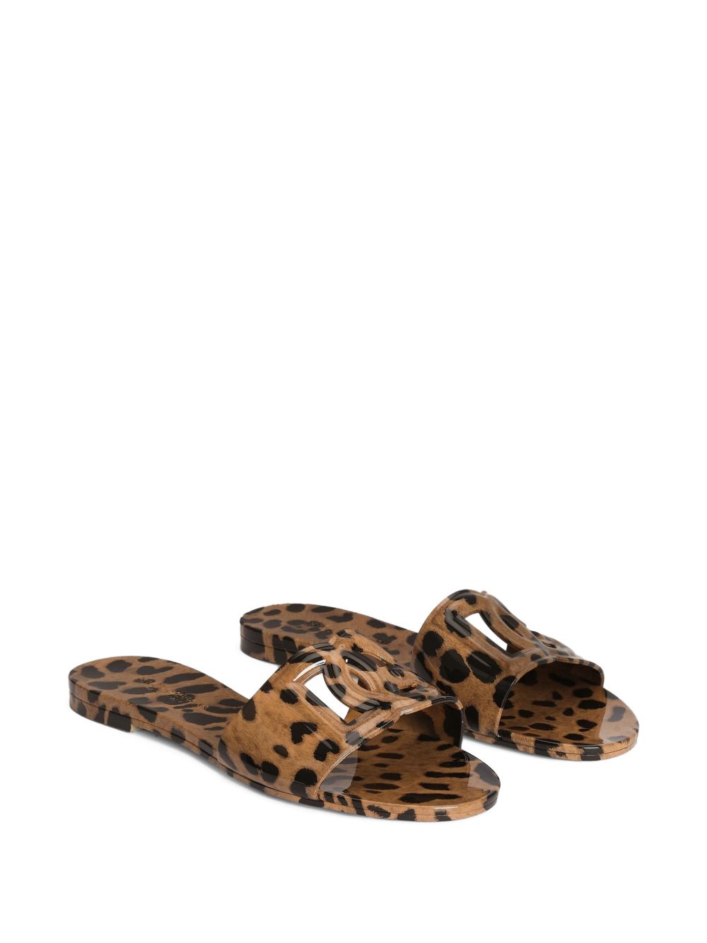 Dolce &amp; Gabbana Leopard-Print Rubber Beachwear Slides LEOPARD PRINT