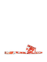 Dolce & Gabbana Majolica-Print Rubber Beachwear Slides ORANGE