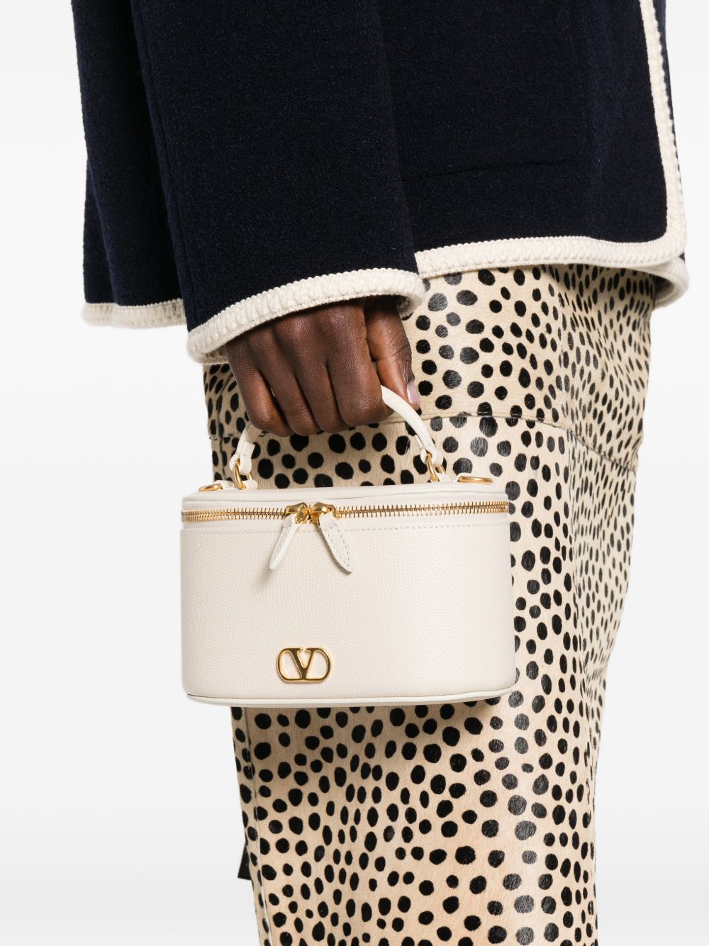 Valentino Garavani VLogo Bowling Bag Ivory