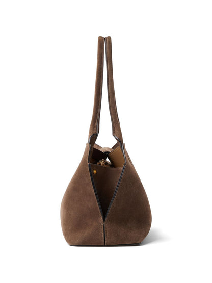 Versace Vivian Medium Suede Shoulder Bag BROWN