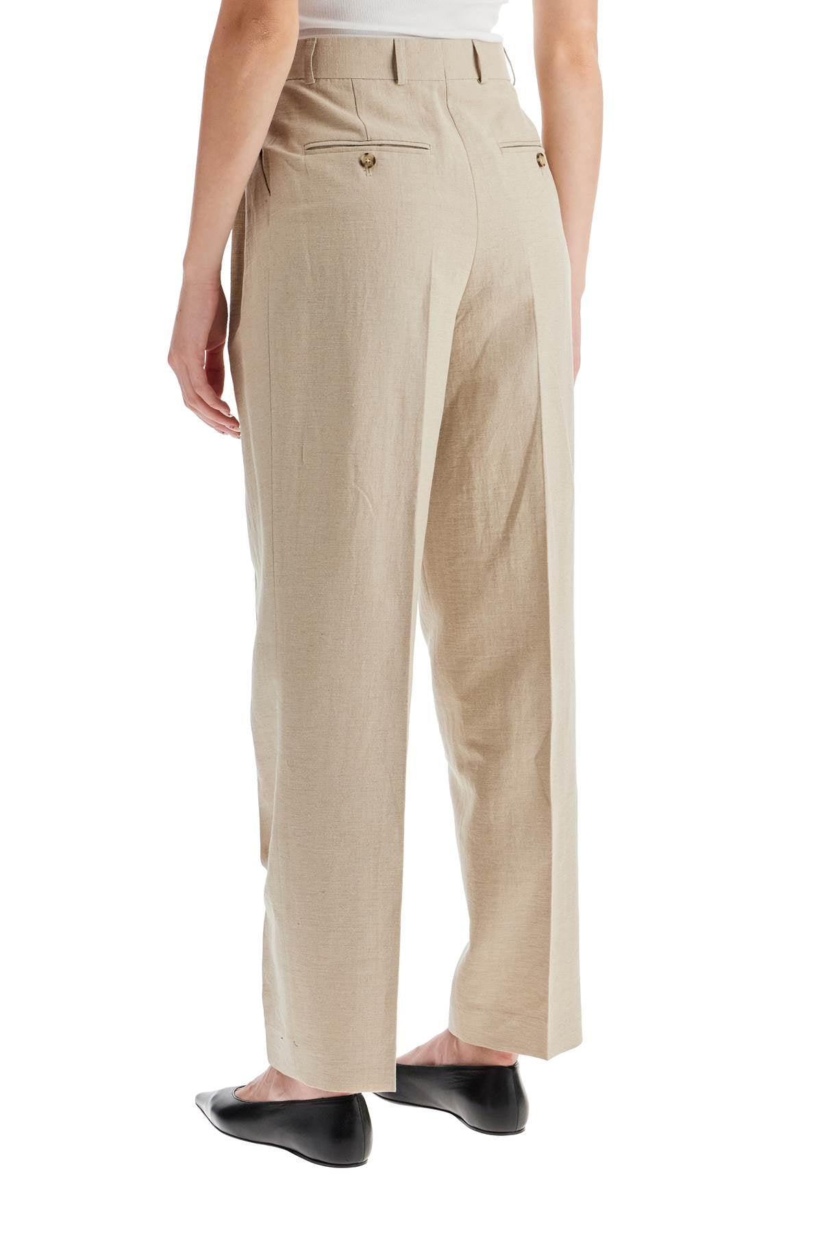 tailored linen blend trousers