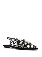 The Attico Rhinestone-Embellished Flat Slingback Black