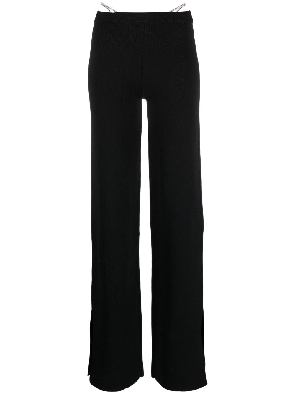 GCDS Crystal-Embellished Flared Trousers Black