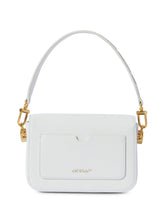 Off White Small Binder Leather Shoulder Bag White