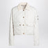 Moncler Chitre Ivory Quilted Jacket with Cotton Collar White