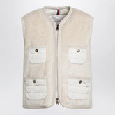 Moncler Mimosa Gilet In Teddy-Effect Fleece - Beige