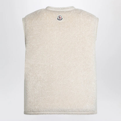 Moncler Mimosa Gilet In Teddy-Effect Fleece - Beige