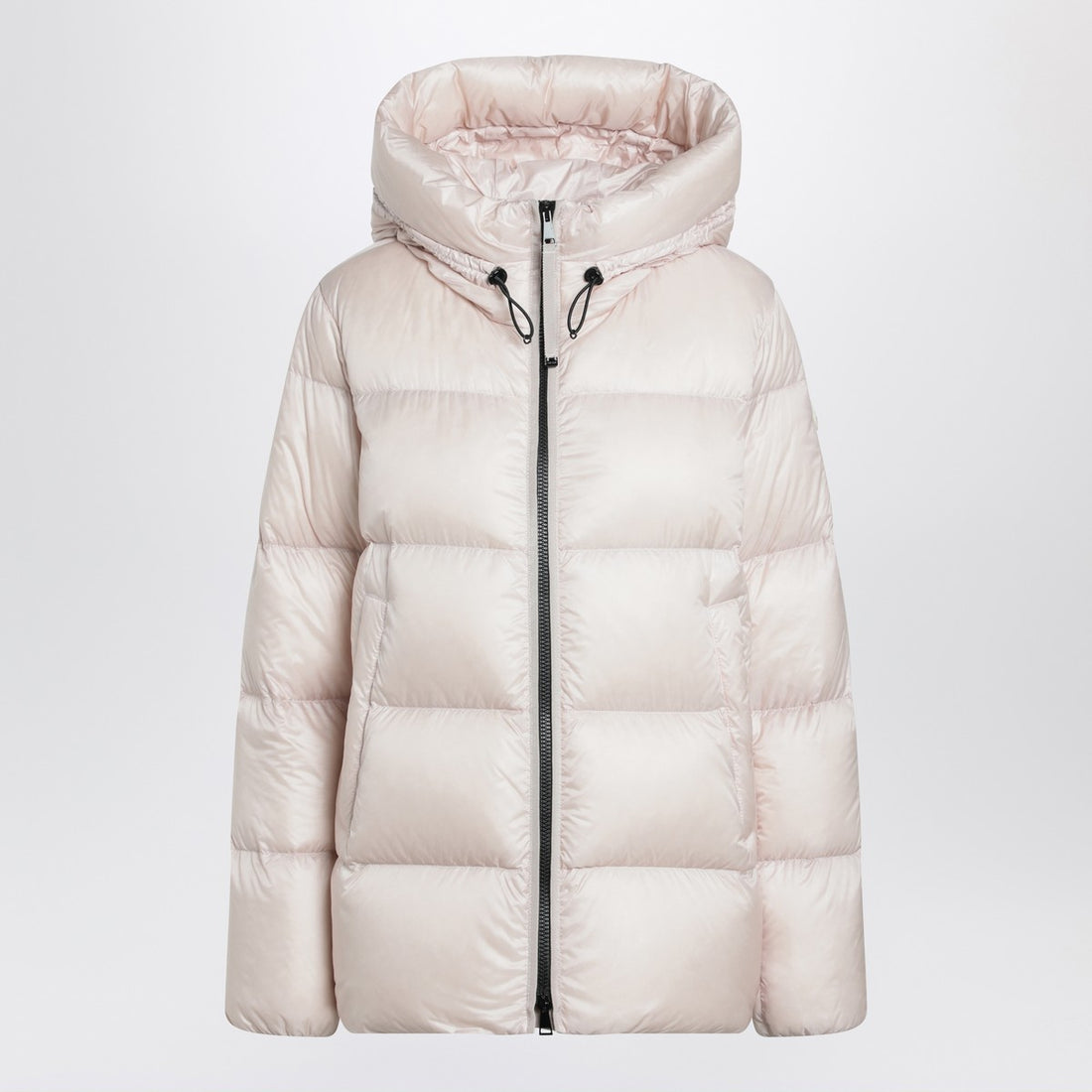 Moncler Light Pink Quilted Nylon Zip-Up Down Jacket Pink