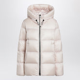Moncler Light Pink Quilted Down Jacket with Zip and Drawstring Hood Pink