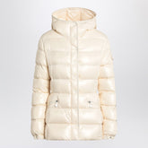 Moncler White Lacquered Quilted Down Jacket with Hood White