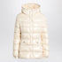 Moncler White Lacquered Quilted Down Jacket with Hood White