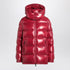 Moncler Ruby Red Lacquered Down Jacket With Removable Hood Red