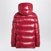 Moncler Ruby Red Lacquered Down Jacket With Removable Hood Red