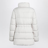 Moncler White High-Collar Down Jacket with Logo Patch White