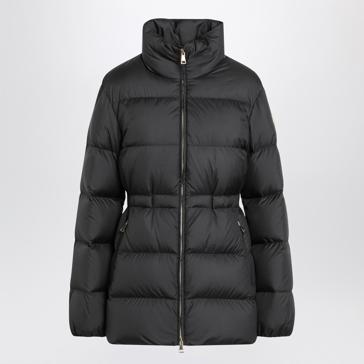 Moncler Black Down Brossette Jacket with Fitted Waist Black