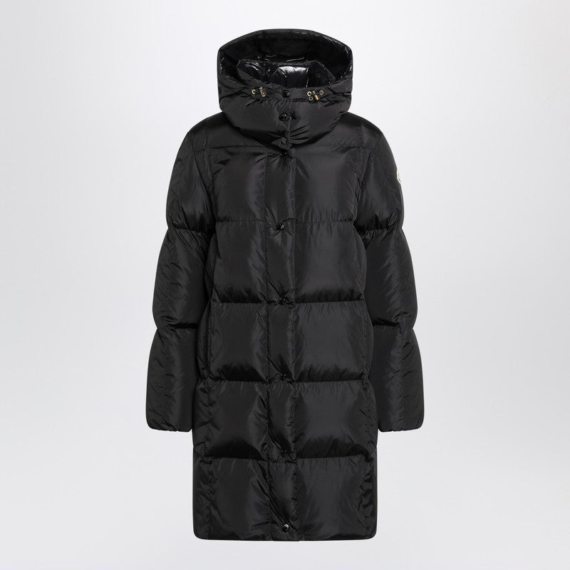 Moncler Little Long Black Quilted Down Jacket Black