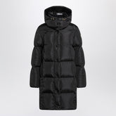 Moncler Little Long Black Quilted Down Jacket Black