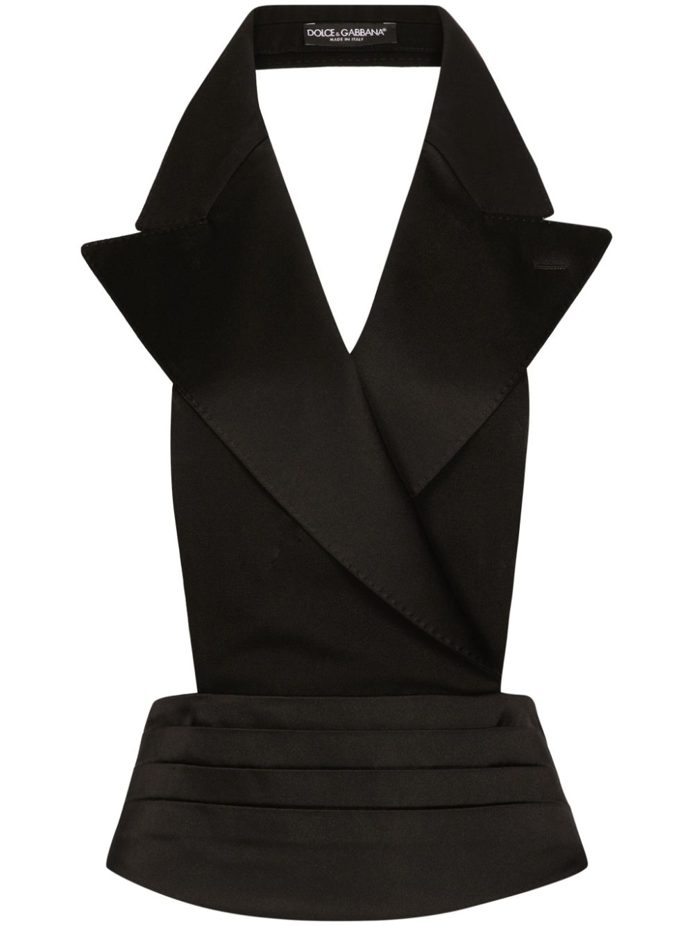 Black Double-breasted Silk Satin Vest