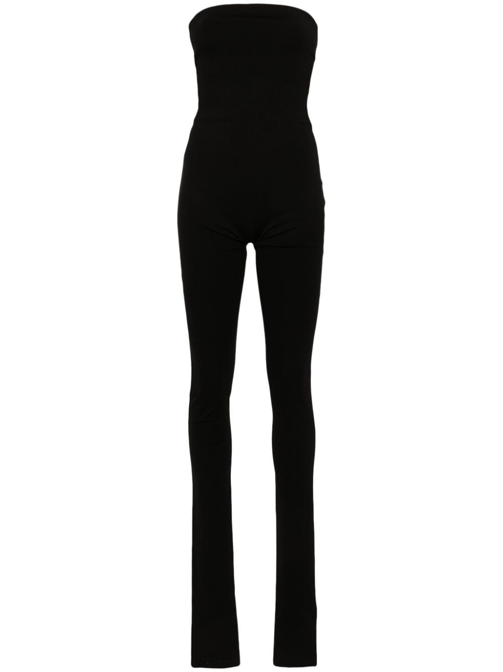 The Attico Bustier black jersey jumpsuit