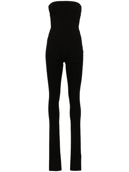 Bustier black jersey jumpsuit