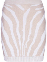 Balmain Zebra-Print Knitted Mini Skirt White White