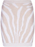 Balmain Zebra-Print Knitted Mini Skirt White White