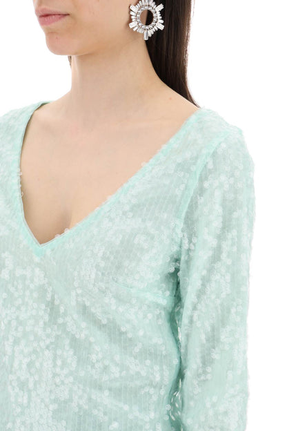 Sequin Embellished V-Neck Top