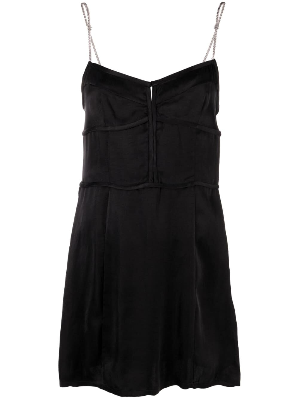 Palm Angels Chain-Strap Corset Slip Mini Dress Grey