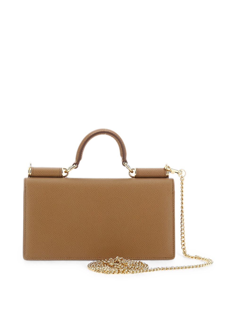 Dolce &amp; Gabbana Logo Plaque Card Holder CAMEL
